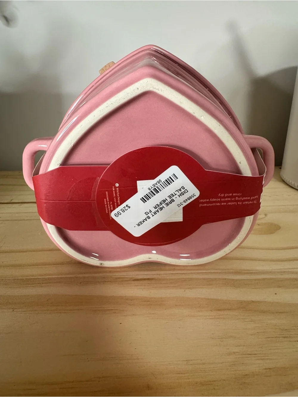 Brie Cheese Baker with Spreader - Pink